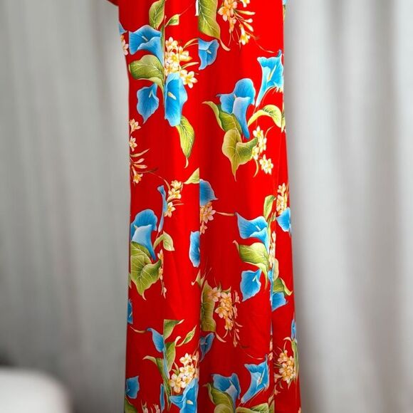 Hilo Hattie Womens Tropical Floral Maxi Dress Size L Made in Hawaii Aloha Luau - Picture 16 of 16